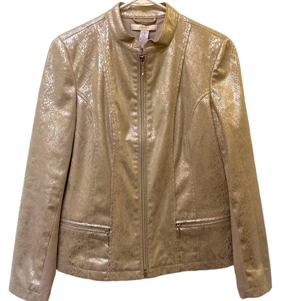 Chico's Metallic Python Jacket